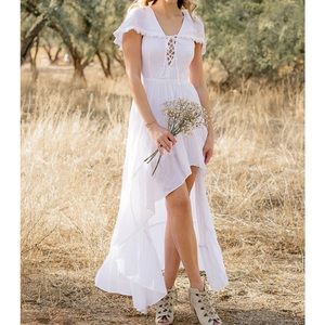 NWT Joyfolie Irina Maxi Dress in white, size M